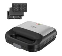 Solac - Appareil 3-en-1 (gaufrier, grill, sandwich) + 750 W | Plaques amovibles 22,5 x 12,5 cm | Système Clip Fix | Revêtement antiadhésif | Design compact