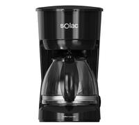 Solac - Cafetière filtre Coffee 4 You Mini | Carafe en verre 0,75 L | 2 à 6 tasses | Filtre lavable | 600 W | Système anti-goutte automatique | Plaque chauffante | Noire