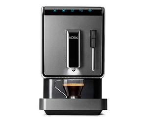 Solac - Cafetière super automatique | Thermoblock | 19 bar | 1470 W | Design compact 18 cm | Café en 40s | Mousse et chauffe le lait | Auto nettoyage | Café expresso, doux et favoris personnalisables