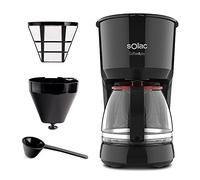 Solac Coffe4You - Cafetière filtre 750W, 1,25l, jusqu'à 12 tasses, verseuse en verre, anti-goutte automatique, plaque chauffante pour garder le café chaud, facile à utiliser, filtre permanent-lavable