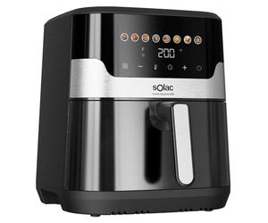 Solac - Friteuse à air sans huile 8 L | Écran digital | 8 programmes | Température 80-200 °C | Minuterie 60 min | Intérieur métallique antiadhésif