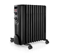 Solac Radiateur à huile électrique 2300 W | 11 modules | basse consommation | jusqu'à 23 m² | 3 niveaux | thermostat réglable | système de sécurité protection contre la surchauffe | chauffage | noir
