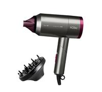 Solac S90005500 Hair&Go 1800 - Sèche-cheveux de voyage 1800W, 2 vitesses, 2 températures, Bouton d'air froid, Technologie Ionique, Ultra fast drying, Concentrateur et diffuseur, Noir