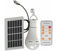Solaire Alimenté Ampoule Led - Portable Usb Charge Lantern Lampe Spotlight Intérieur Bureau Cuisine Lecture Avec Panneau Solaire