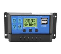 Solaire Contrôleur de Régulateur PWM 12V / 24V Contrôleur de de Panneau Solaire avec Double USB et éCran LCD pour Lampe de Batterie de Panneau Solaire Éclairage