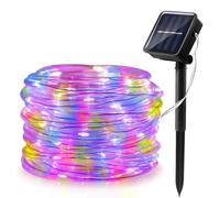 Solaire Corde Lumineuse, 12m 100LEDs Lumineuses Solaires D'extérieur, Solarlicht Dekoration Rope Guirlandes Lumineuses Étanche avec 8 Modes pour un Mariage Dans le Jardin