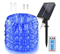 Solaire Corde Lumineuse, 20M 200LEDs Lumineuses Solaires D'extérieur, Télécommande Solarlicht Dekoration Rope Guirlandes Lumineuses Étanche avec 8 Modes pour un Mariage Dans le Jardin