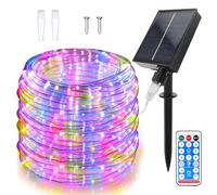 Solaire Corde Lumineuse, 22m 200LEDs Lumineuses Solaires D'extérieur, Télécommande Solarlicht Dekoration Rope Guirlandes Lumineuses Étanche avec 8 Modes pour un Mariage Dans le Jardin