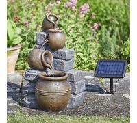 Solaire Et Batterie Hybride Puissance Pot Falls Cascade Extérieur Eau Fontaine