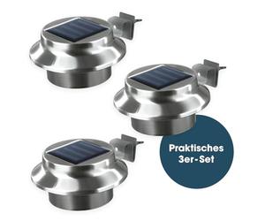 Solaire gouttière Leuchten | en acier inoxydable - Lot de 3 | Éclairage extérieur | sans fil | Éclairage