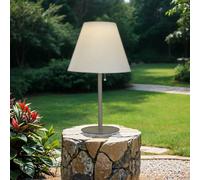 Solaire Lampe de Table Extérieur Portable 68cm Blanc Argent IP44 LED D'Extérieur
