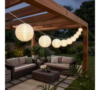 Solaire Lampe Guirlande Lumineuse Lampion Blanc 10x LED Jardin Lampe Décorative