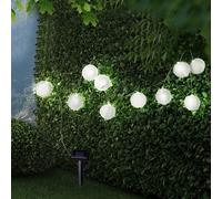 Lampe solaire LED guirlande lumineuse lanterne blanc noir terrasse de jardin extérieur