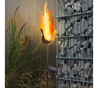 Solaire LED Ampoule à Enficher Décoration Pointe Feu Effet Boule en Verre Flamme