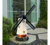 Etc-shop - Lampe sur pied de moulin à vent solaire led multicolore décoration de jardin terrasse figure sculpture lampe de projecteur extérieur