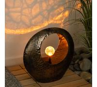 Lampes solaires pour extérieur décoration de jardin Lampes de patio extérieur, effet feu, laiton doré, 1x LED blanc chaud, LxH 35x37 cm