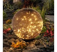 Solaire LED Extérieur Table Lampe de Jardin Déco Guirlande Boule Luminaire Fumée
