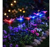 Set de 8 luminaires solaires extérieurs LED éclairage jardin papillon libellule