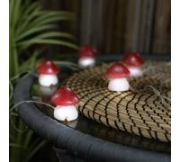 Champignon solaire Eclairage de terrasse solaire pour guirlande lumineuse extérieure champignons, 6x champignons, batterie LED, L 270 cm, terrasse de jardin