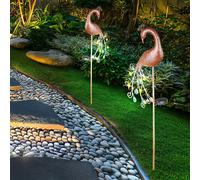 2x LED LED Lampes à broche solaires extérieures Terrace Way Peacock Lights bronze coloré