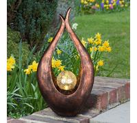 LED Solaire Extérieur Lampe Balcon Stand Lumière Balle En Verre Bas Bronze Projecteur Oscillant Globo 33468