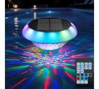 Solaire Lumière Piscine Flottante,Lampe avec Dynamiques RGB,Télécommande | Idealife Solaire Lampe Automatique Étanche IP67,Modes & Minuterie,Déco Jardin Fête pour Piscine,Bassin,Spa,Bain à Remous