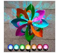 Solaire Moulin à Vent Jardin, Moulin à Vent, avec Boule en Verre à énergie Solaire avec éolienne cinétique Double Sens Moulin à Vent, pour La Cour Et Le Jardin