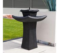 Solaire Pagode Gris Effet Pierre Cascading Eau Fonction Extérieur Jardin