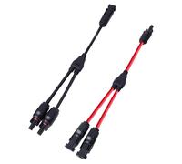 Solaire Panneau Câble Connecteur, Y Type Connecteurs Solar, 1 à 2 branches Y Connecteurs Solairede Adaptateur, Câble Solaire 4mm², Panneaux Solaires, Rouge Et Noir, Connecteur MC4