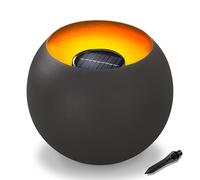 Solaire Vasque à Feu avec LED Flammenlicht - Dimensions (D X Hauteur): 25 X 21 CM - Flammeneffekt par 24 LEDs - Massif Matt-Graues Conception Métallique - Foyer de Cheminée Accessoire Lampe