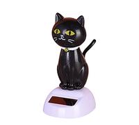 Solaires Figurine - Chat Qui Bouge La Tête pour Voiture - Ornements de Tableau de Bord de Voiture - Voiture Décoration Interieur - Chat en Hochant Tête Jouet - Décoration de Table Pour Voiture, Bureau