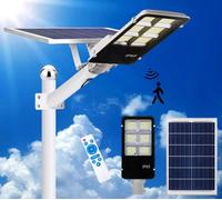 Solaires Lampadaire Exterieur avec Détecteur de Mouvement et Télécommande 6500K IP65 462 LED Éclairage de Sécurité D'extérieur