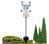 solaires pour cimetière | Ange de jardin solaire avec 7 LED solaires et décoration en ailes de fleurs | Le paysage solaire la lumière décorative pour la cour du jardin, les décorations