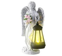 solaires pour cimetière, petite figurine de paysage en résine, ange commémoratif avec statue de pour jardin, allée, cour, porche, cimetière, terrasse, décoration d'aménagement paysager