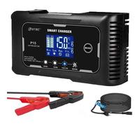 Solamr 15a Car Battery Charger, 12v And 24v Fully Automatic Battery Maintainer, Trickle Charger For Trucks, Motorcycles, Marine Lith