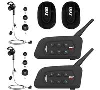 SolaMr V4C Plus Professionnel Arbitre lntercom, Bluetooth 5.1 Freecom pour Oreille Droite, Talkie Walkie avec Réduction du Bruit CVC, Radio FM & Interphone 4 Voies Jusqu'à 1500M - 2 Pack