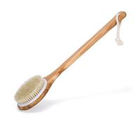 Solanar Bath Dry Body Brush-Natural Bristles Back Scrubber With Long Wooden Handle For Cellulite And Exfoliating