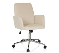 Chaise de bureau / Chaise pivotante / Chaise coque SOLAO CORD tissu beige hjh OFFICE Beige G