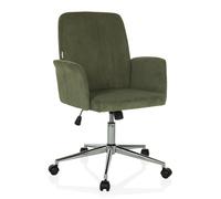 HJH Office – Siège de bureau SOLAO CORD – Rembourré velours côtelé, pivotant, réglable, vert foncé