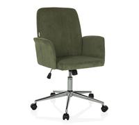 HJH Office – Siège de bureau SOLAO CORD – Rembourré velours côtelé, pivotant, réglable, vert foncé