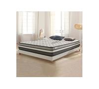 COSMOS - Matelas Ressorts 140x200 cm - Solar - Noyau Hybride Mousse HR mémoire de Forme + Ressorts Ensachés + Blue Latex - Respirant, 7 Zones, Couchage Indépendant, Épais 24 cm - Confort Équilibré