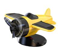 Solar Airplane Toy, Car Ornament, Rotating Solar-Powered Decoration, Racing Fan Model Design, Interior Accessory for Car Dashboard and Vehicle Collectible, White Red Yellow Green