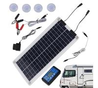 Solar-Autobatterieladegerät 100W - 12V/24V Erhaltungsladegerät mit hoher Effizienz [23,5%] - Wasserfestes Solarpanel für Auto, Motorrad, Wohnmobil, Boot & Batteriepflege - Inkl. OBD-Kabel & Krokodilkl