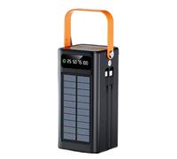 Solar Battery Bank, 120w Outdoor Pack, 50000mah Portable Charger with LED Light, Built-in Cables 4 Outputs and 3 Inputs Survival Gear for Camping, Hiking, Fishing, Voltage 5