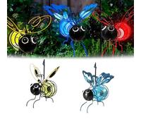 Solar Bee Lights Outdoor, 2025 New Outdoor Hanging Solar Bee Lights, Ssolar Garden BeesLights, Waterproof Simulation LED Bugs Lantern for Patio Yard Pathway Backyard Balcony Porch (Yellow+Blue)