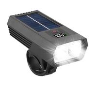 Solar Bicycle Light - 3.94In Waterproof Bike Headlight | ABS Rechargeable LED Safety Lamp | Bright Digital Display Front Light For Mountain Bicycle, Road Cycling, Night Riding