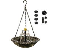 Solar Bird Bath - Decorative With Pump Sprinkler | Outdoor Fountain For Attracting Feeding Hummingbird Wildlife Garden Pool Patio Porch Pathway Deck, Floating Pond Water Feature Basin Stand Set