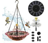 Solar Bird Bath Fountain - Integrated Pump Sprinkler System, Self Powered Solar Panel, Weatherproof Outdoor Construction, No Wiring Installation Required | Decorative Water Feature For Garden Yard Pat