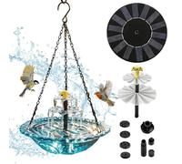 Solar Bird Bath Fountain - Integrated Pump Sprinkler System, Self Powered Solar Panel, Weatherproof Outdoor Construction, No Wiring Installation Required | Decorative Water Feature For Garden Yard Pat