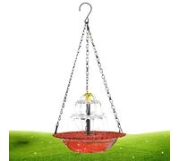 Solar Bird Bath - Hanging Garden Fountain, Backyard Waterfall Bowl | Weatherproof Outdoor Resin Floating Water Feature Serene Aesthetic Hummingbird Sanctuary Recirculating Solar Powered Basin for Pond